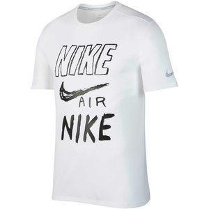 Nike Breathe Run Top Short Sleeve GX Running Shirt White Black Men’s Medium NWT